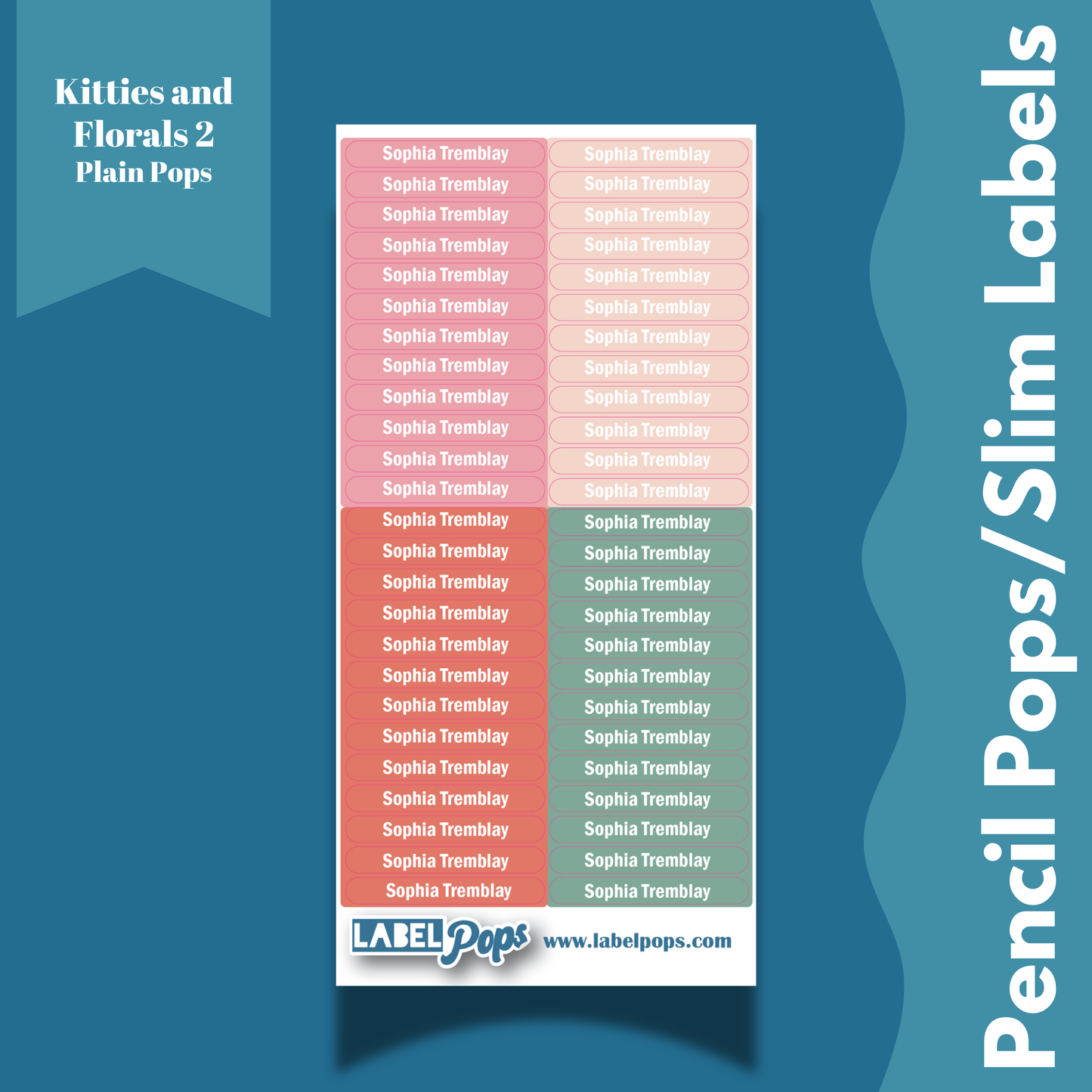Pencil Pops/Slim Labels - Kitties Colour