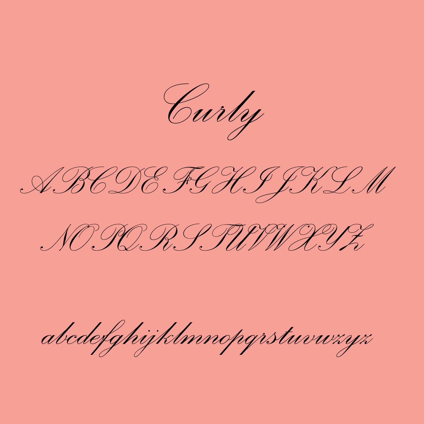 Curly Font - Name Wall Decal/Word Wall Decal (60cm/23.6in wide)