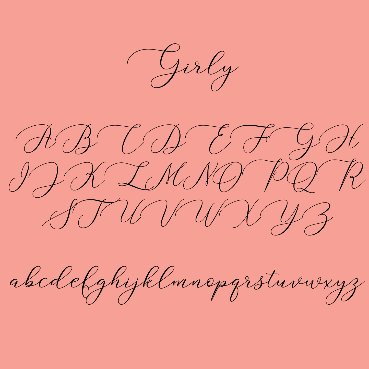 Girly Font - Name Wall Decal/Word Wall Decal (90cm/35.4in wide)