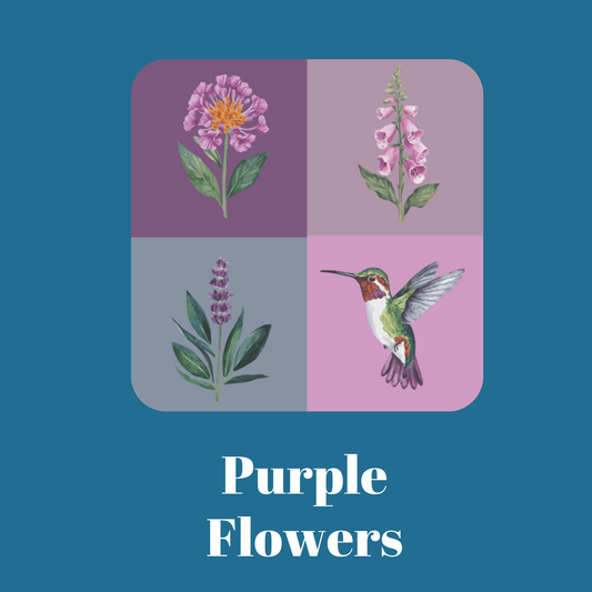 Large Rectangles - Purple Flowers