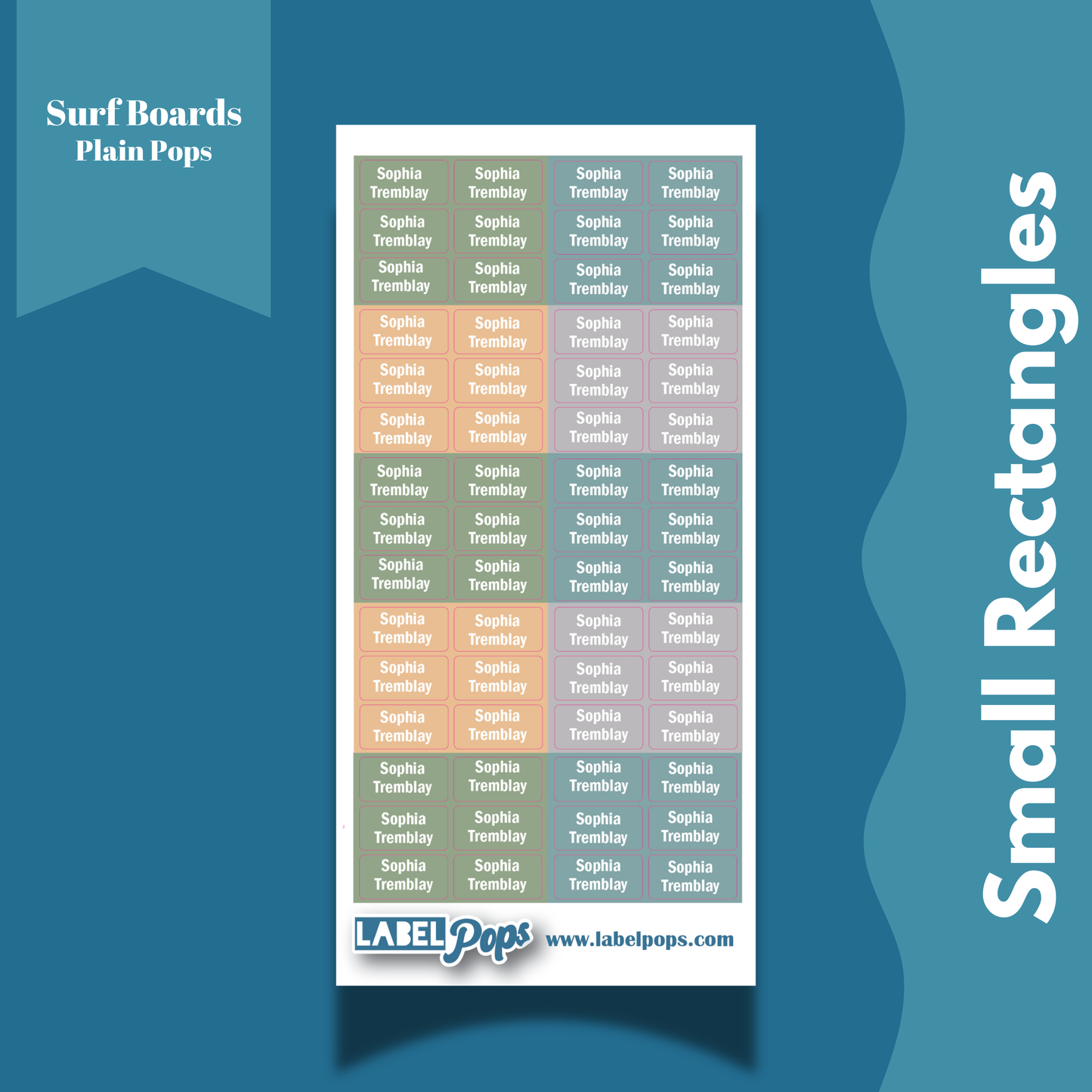 Small Rectangles - Surf Boards Colours
