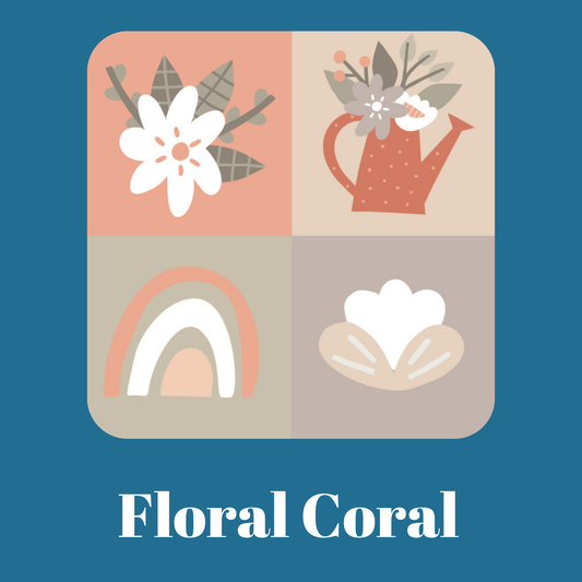Large Rectangles - Floral Coral