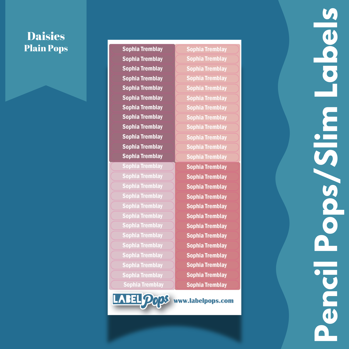 Pencil Pops/Slim Labels - Daisies Colour