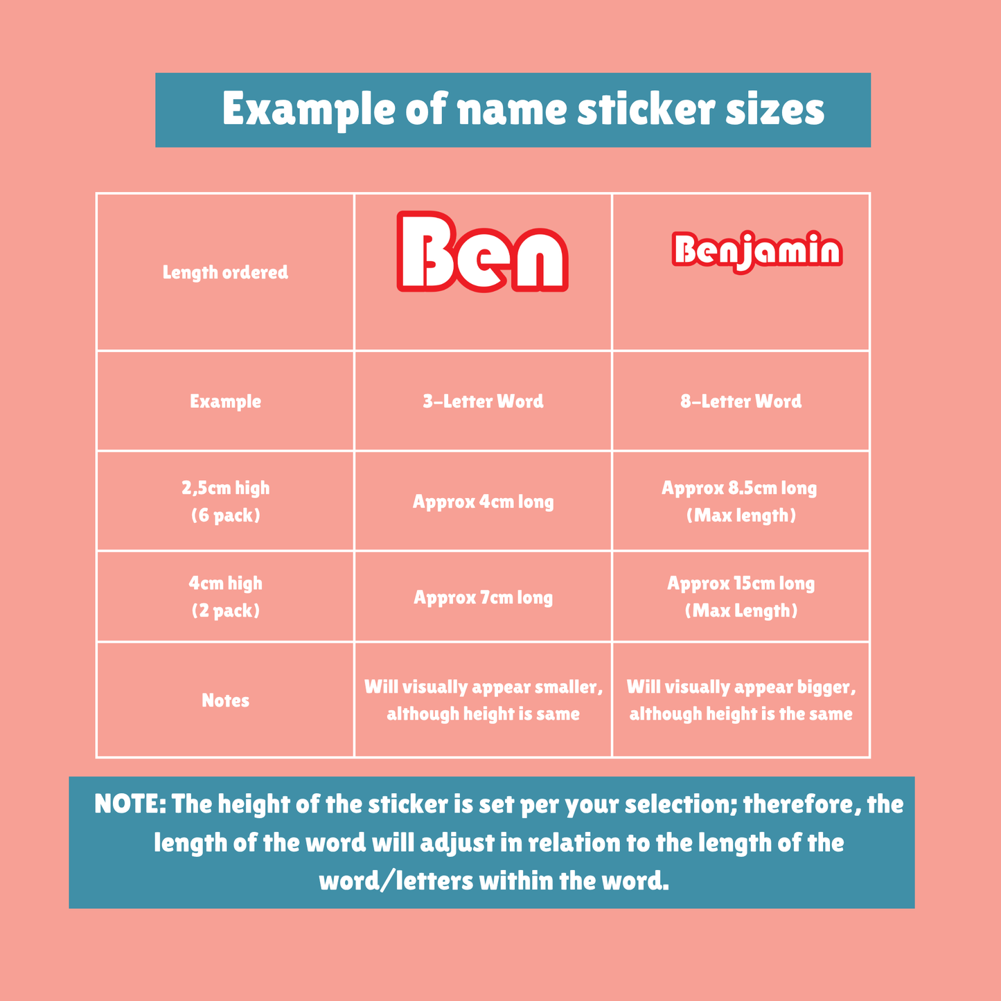 Personalized Sticker - 6 pack