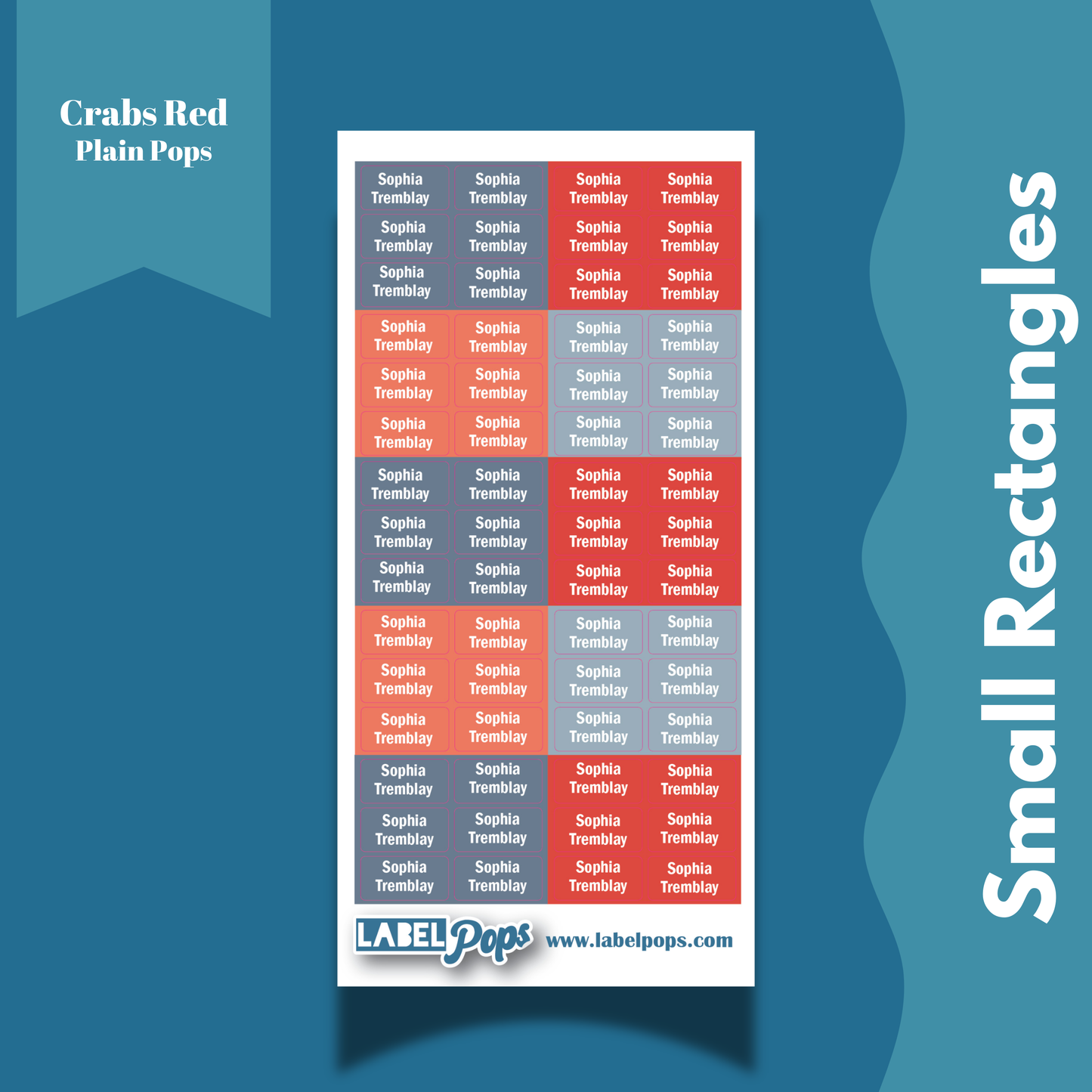 Small Rectangles - Crabs Red Colours