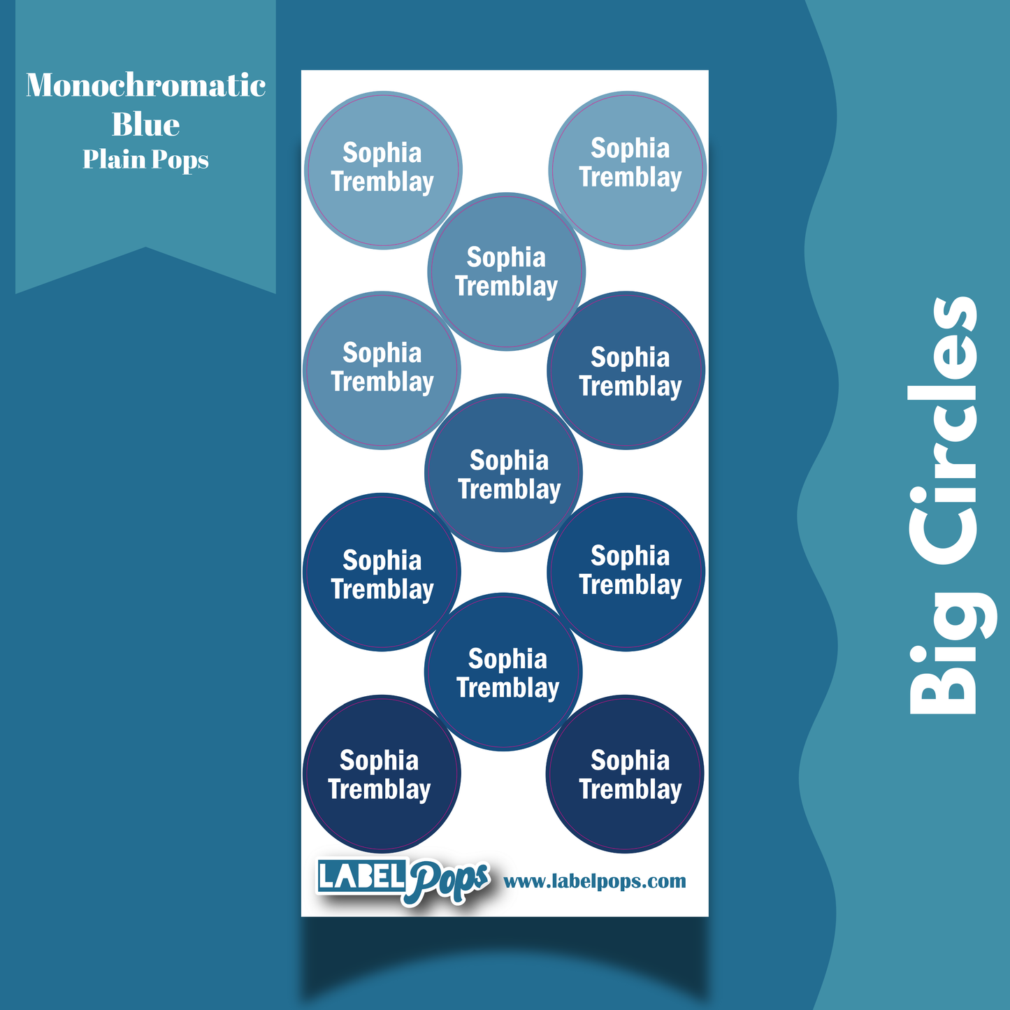 Large Circles - Monochromatic Blue