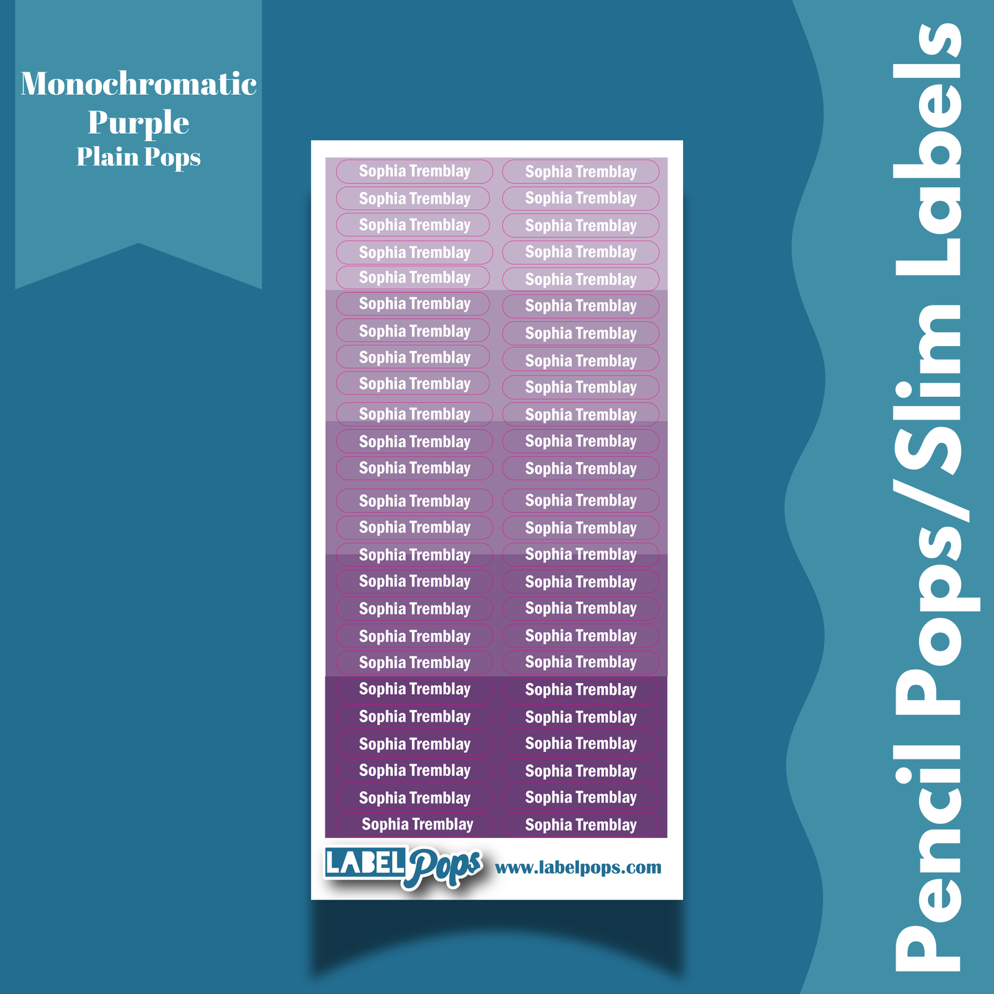 Pencil Pops/Slim Labels - Monochromatic Purple