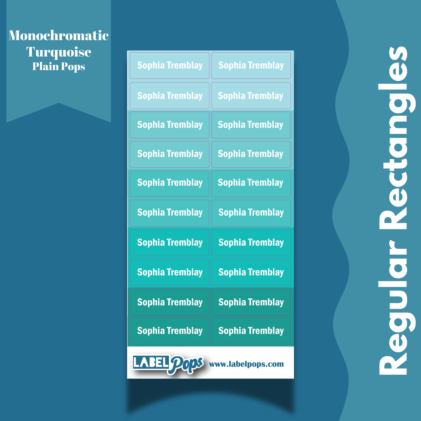 Regular Rectangles - Monochromatic Aqua/Turquoise