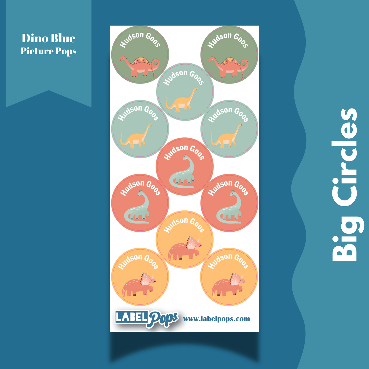 Large Circles - Dino Blue