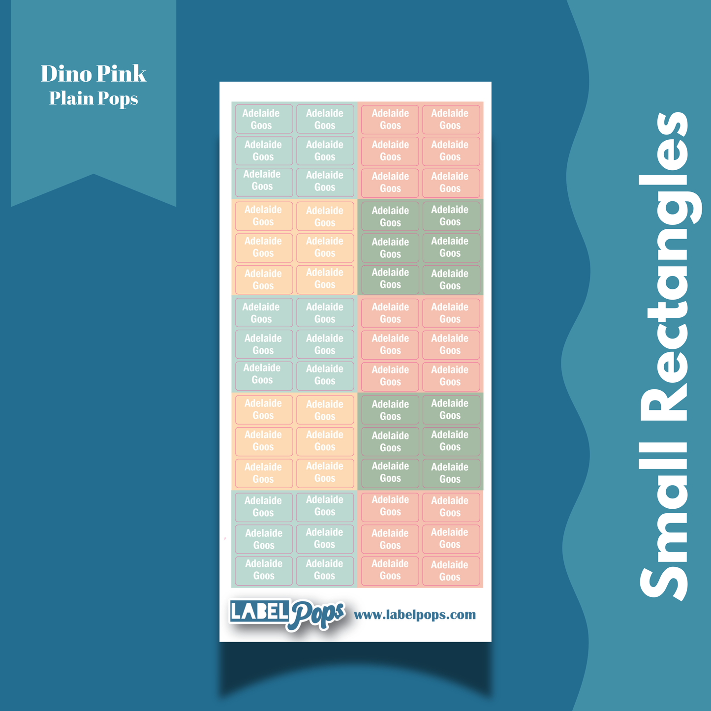 Small Rectangles - Dino Pink Colours