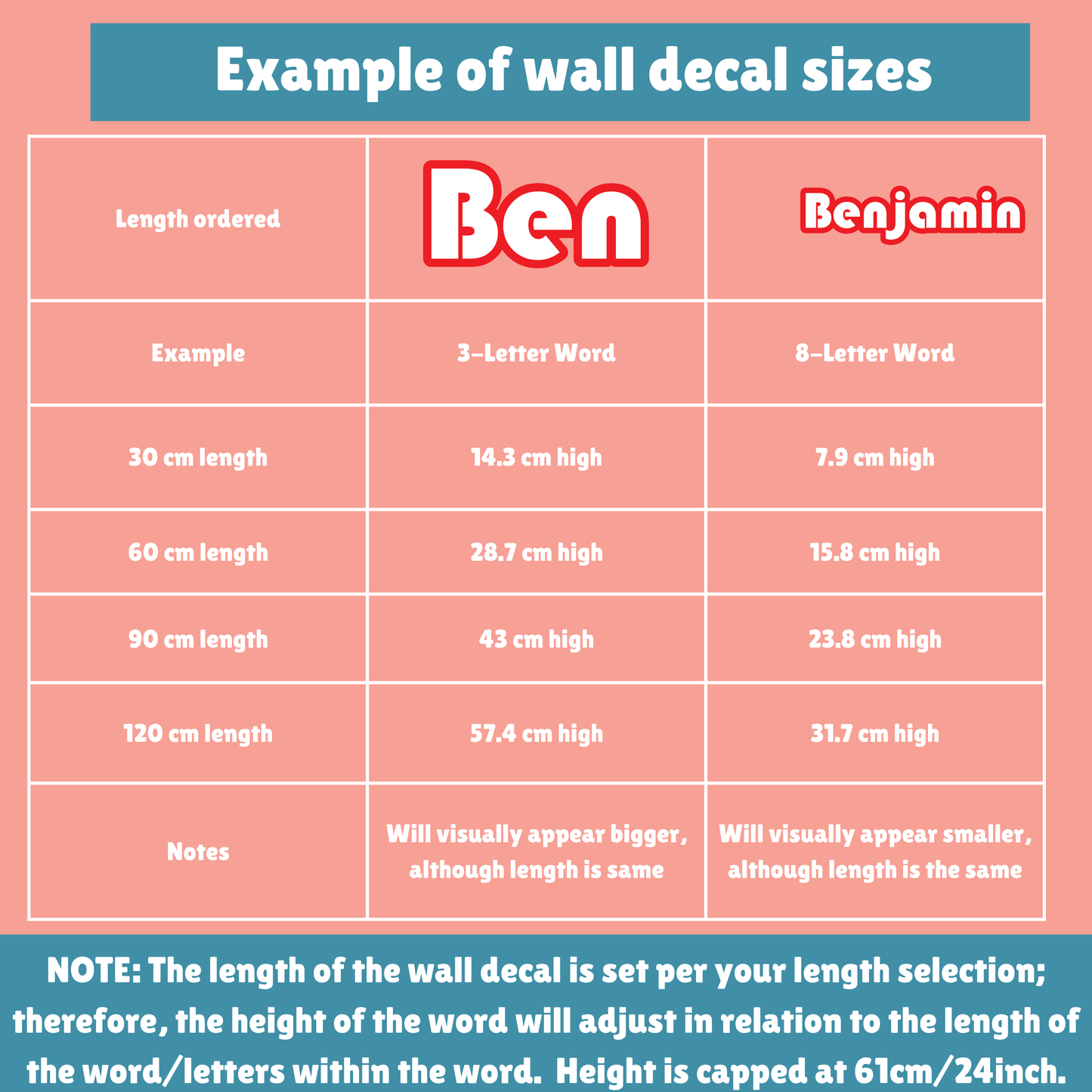 Elegant Font - Name Wall Decal/Word Wall Decal (60cm/23.6in wide)