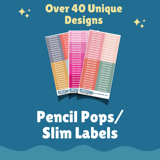 Pencil Pops/Slim Labels - Floral Coral Colours