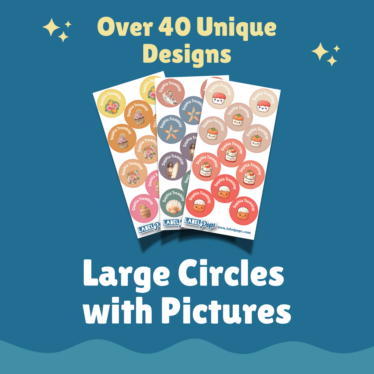 Large Circles - Dino Blue