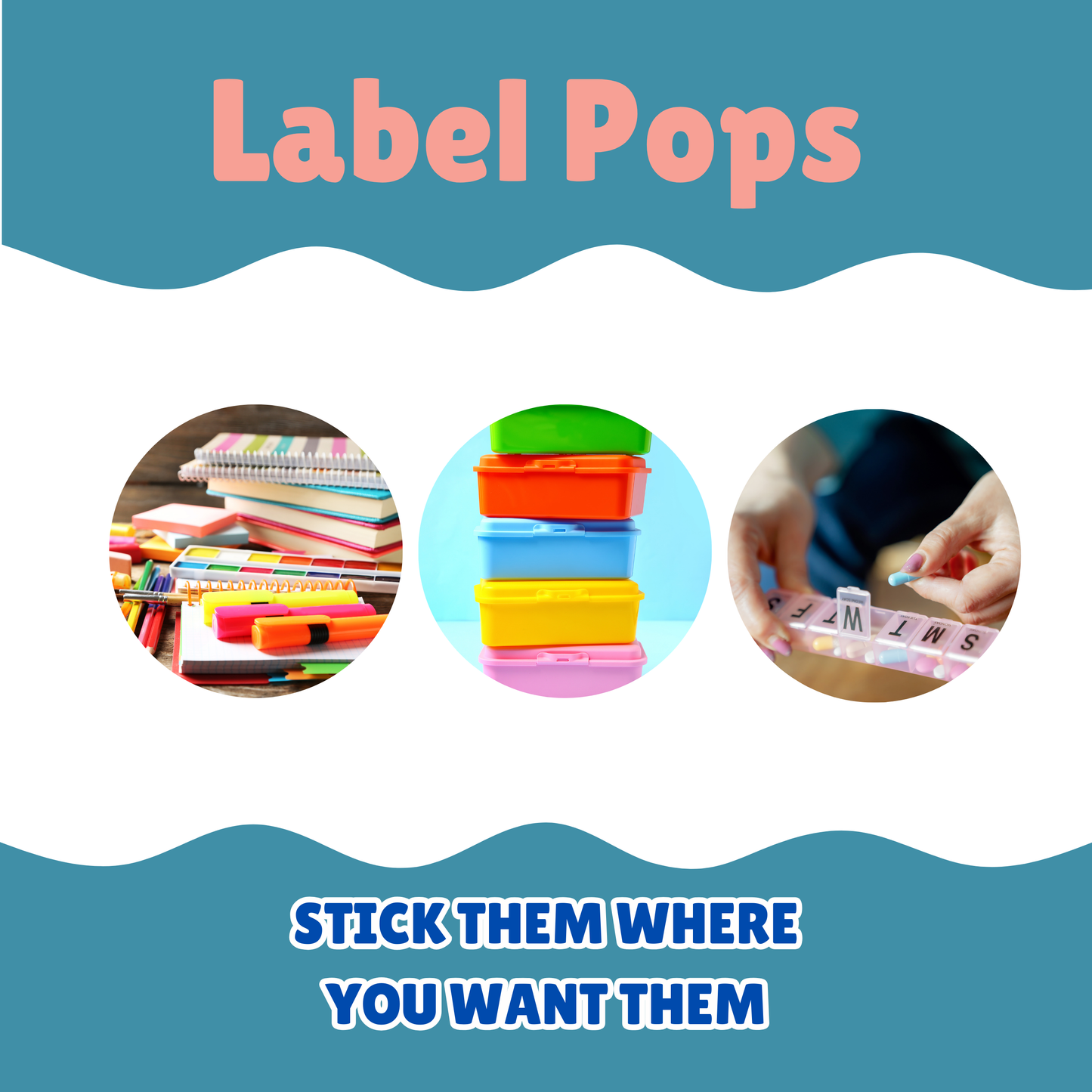 Personalized Sticker Sheet - Dino Blue