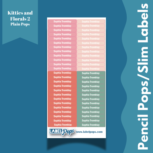 Pencil Pops/Slim Labels - Kitties Colour