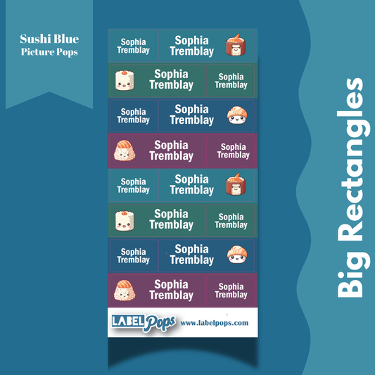 Large Rectangles - Sushi Blue