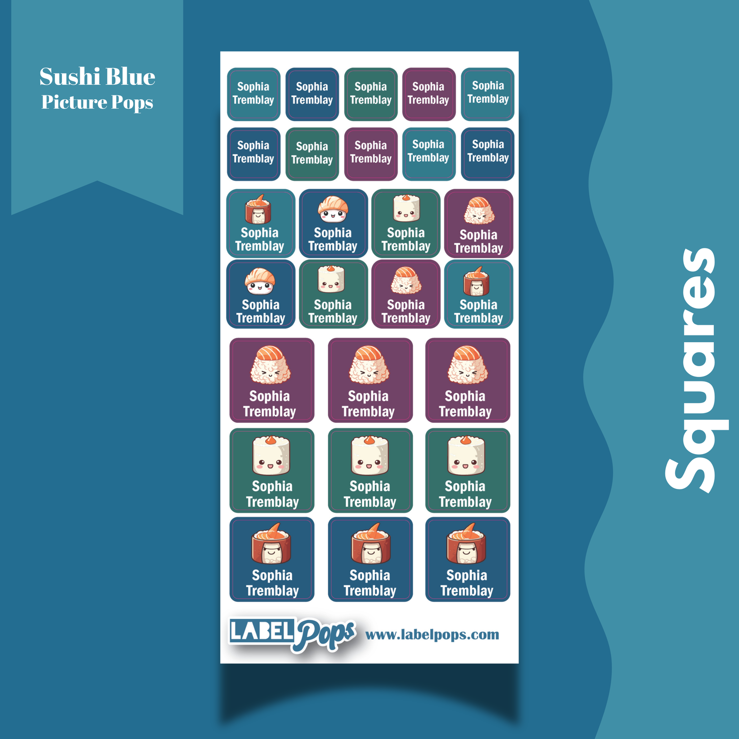 Squares - Sushi Blue