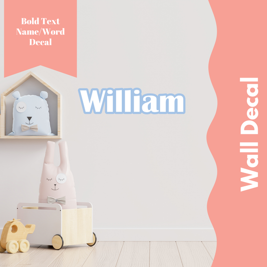 Bold Font - Name Wall Decal/Word Wall Decal (60cm/23.6in wide)