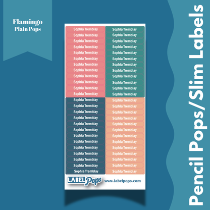 Pencil Pops/Slim Labels - Flamingo Colour