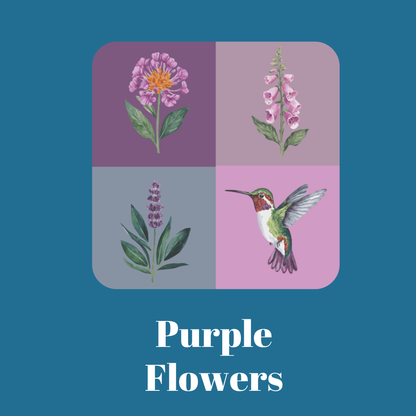 Regular Rectangles - Purple Flowers