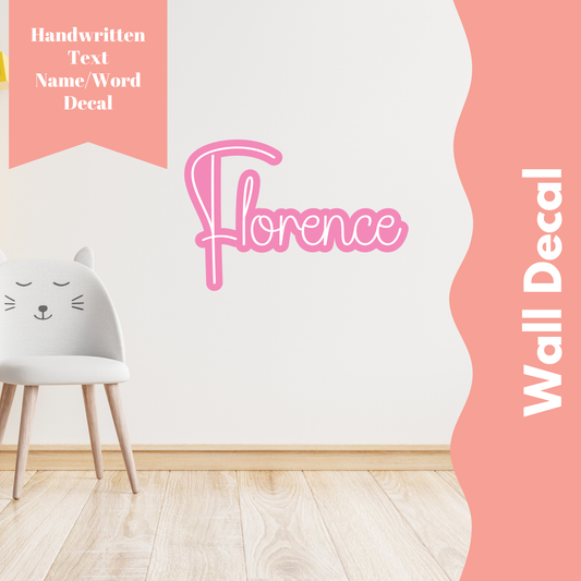 Handwritten Font - Name Wall Decal/Word Wall Decal (120cm/47.2in wide)