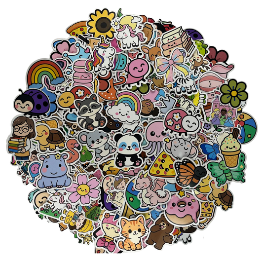 200 piece pack, Cute, Pretty and Playful Waterproof Vinyl Sticker Decals