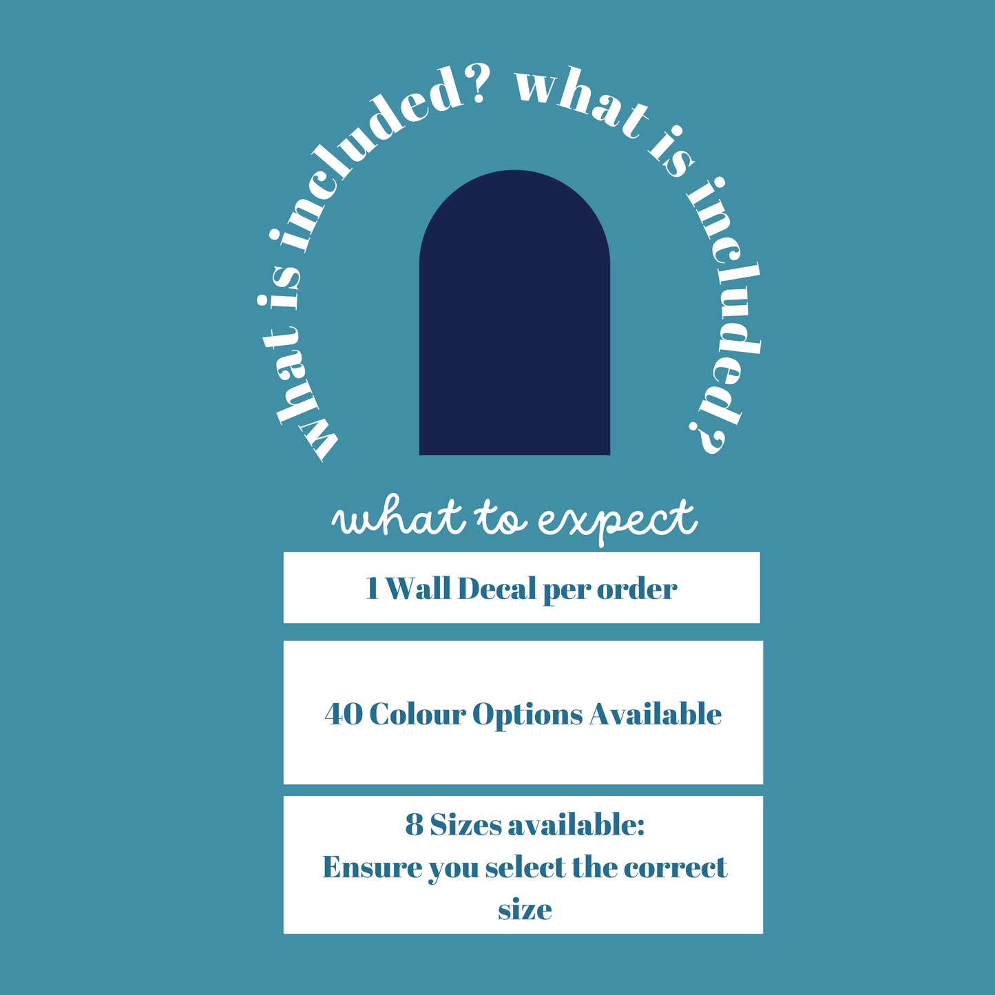 Arch Wall Decal/Wall Sticker - 40 Colour Options - 24" x 36"