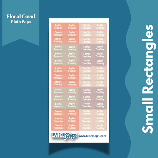 Small Rectangles - Floral Coral Colours