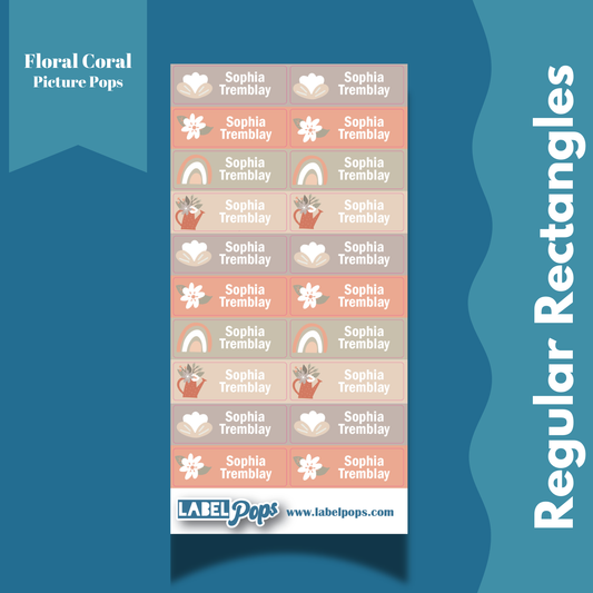 Regular Rectangles - Floral Coral