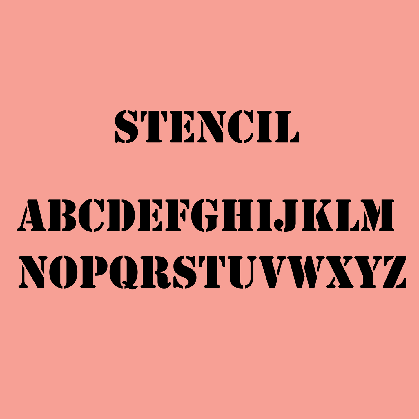 Stencil Font - Name Wall Decal/Word Wall Decal (90cm/35.4in wide)