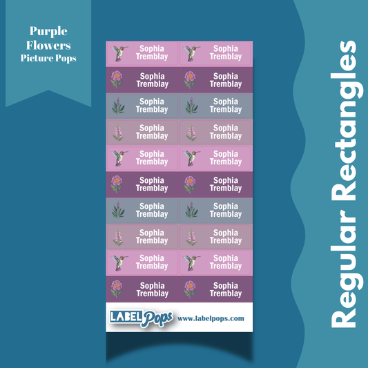 Regular Rectangles - Purple Flowers