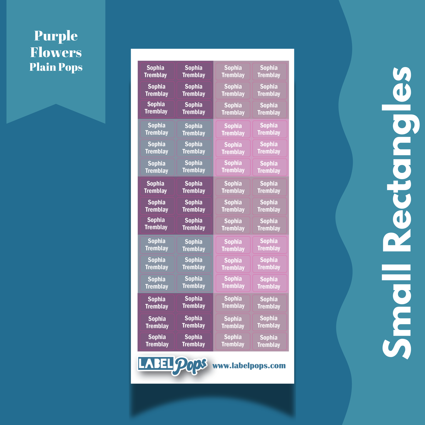 Small Rectangles - Purple Flowers Colours