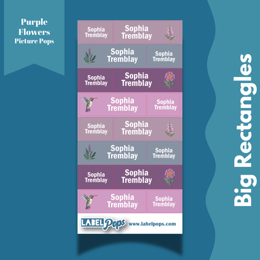Large Rectangles - Purple Flowers