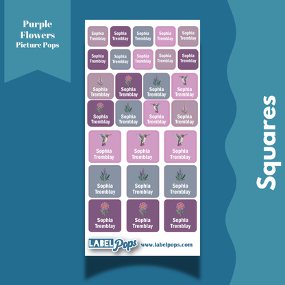 Squares - Purple Flowers