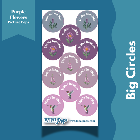 Large Circles - Purple Flowers
