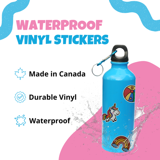 200 piece pack, Cute, Pretty and Playful Waterproof Vinyl Sticker Decals