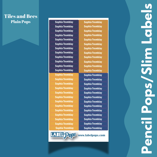 Pencil Pops/Slim Labels - Bees Colour