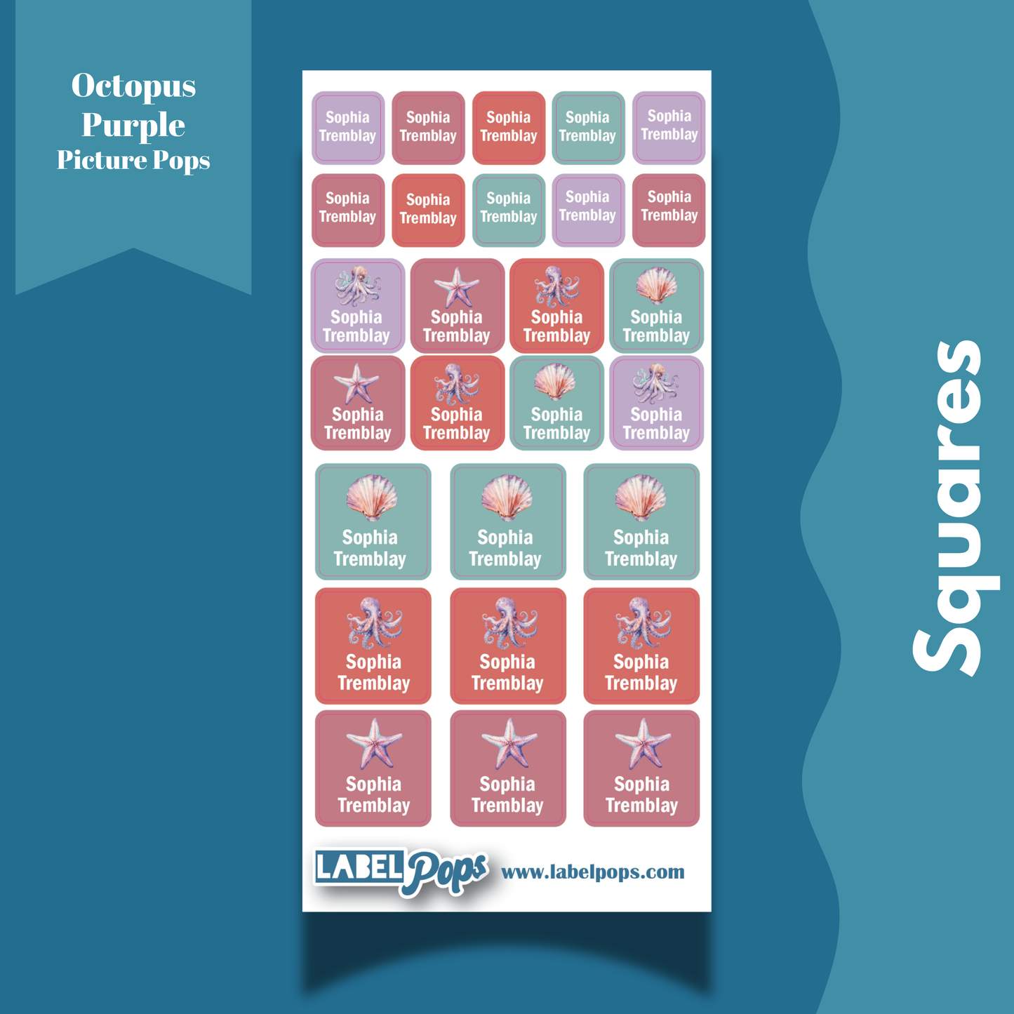 Squares - Octopus Purple