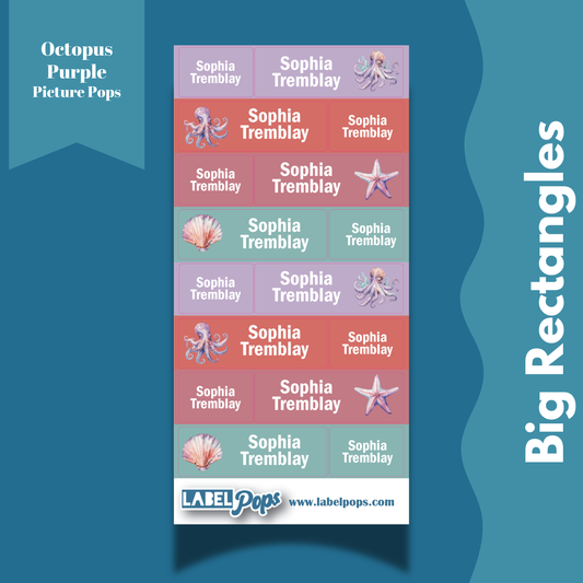 Large Rectangles - Octopus Purple