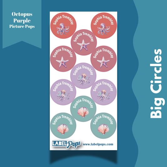 Large Circles - Octopus Purple