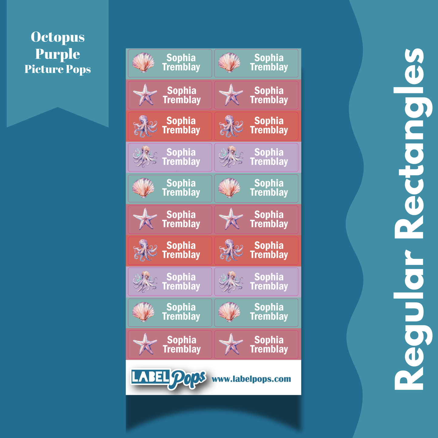 Regular Rectangles - Octopus Purple