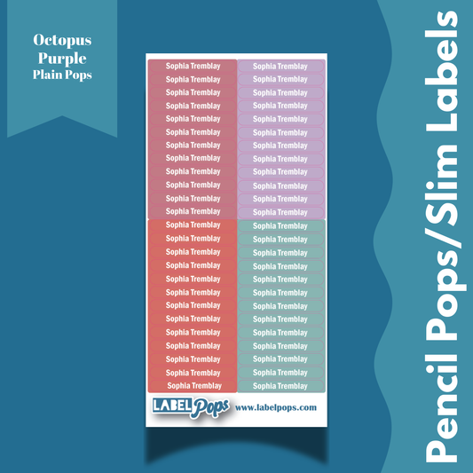 Pencil Pops/Slim Labels - Octopus Purple Colour