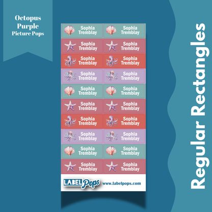 Regular Rectangles - Octopus Purple