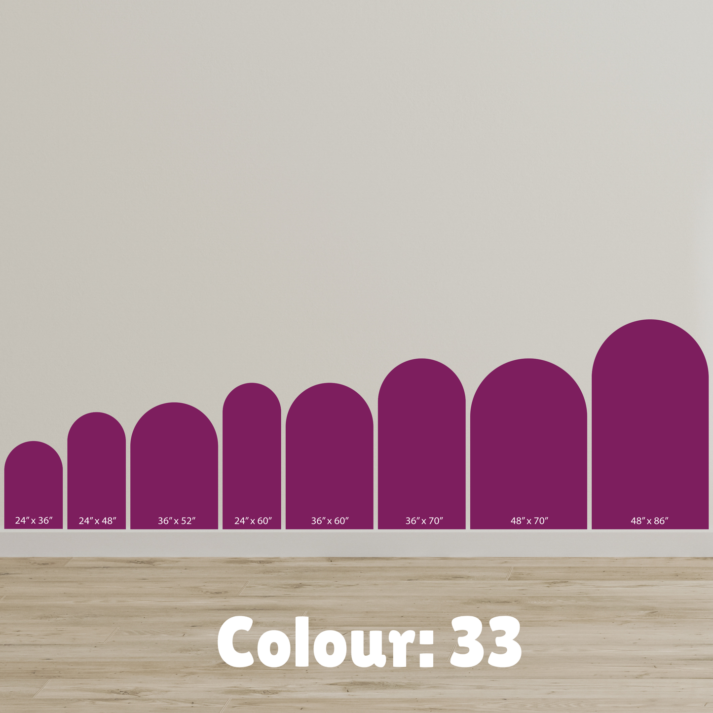 Arch Wall Decal/Wall Sticker - 40 Colour Options - 24" x 36"