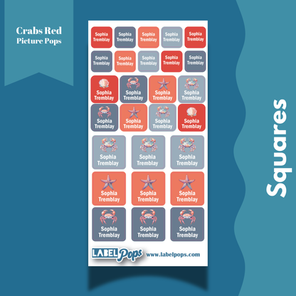 Squares - Crabs Red
