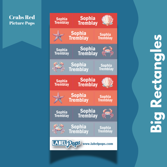 Large Rectangles - Crabs Red
