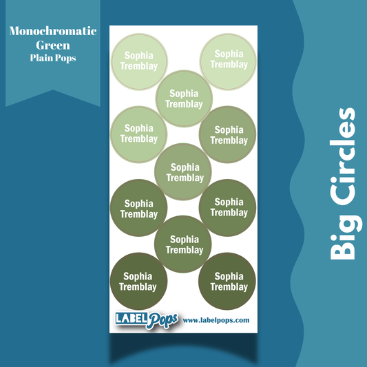 Large Circles - Monochromatic Green