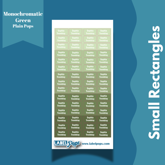 Small Rectangles - Monochromatic Green