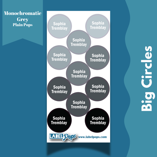 Large Circles - Monochromatic Grey