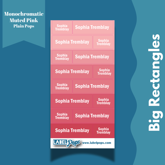 Large Rectangles - Monochromatic Muted Pink